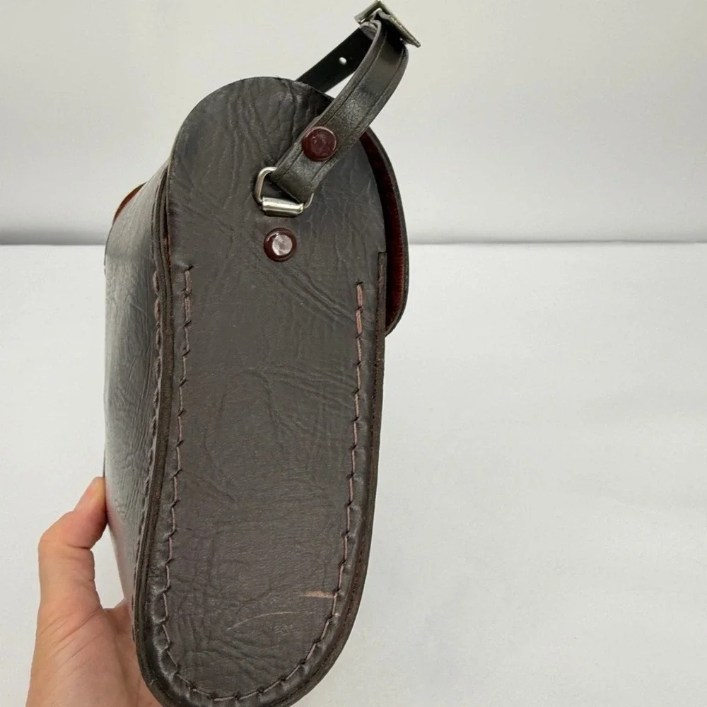 Jason Binocular Camera Case Vintage Brown Faux Leather Hard Shell Travel Bag